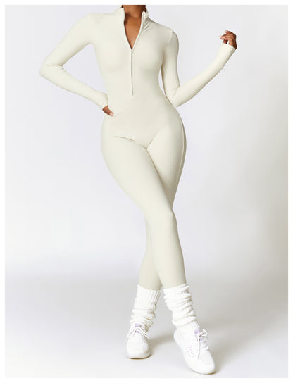 Autumn Winter Long Sleeve Zipper Full Body Jumpsuit