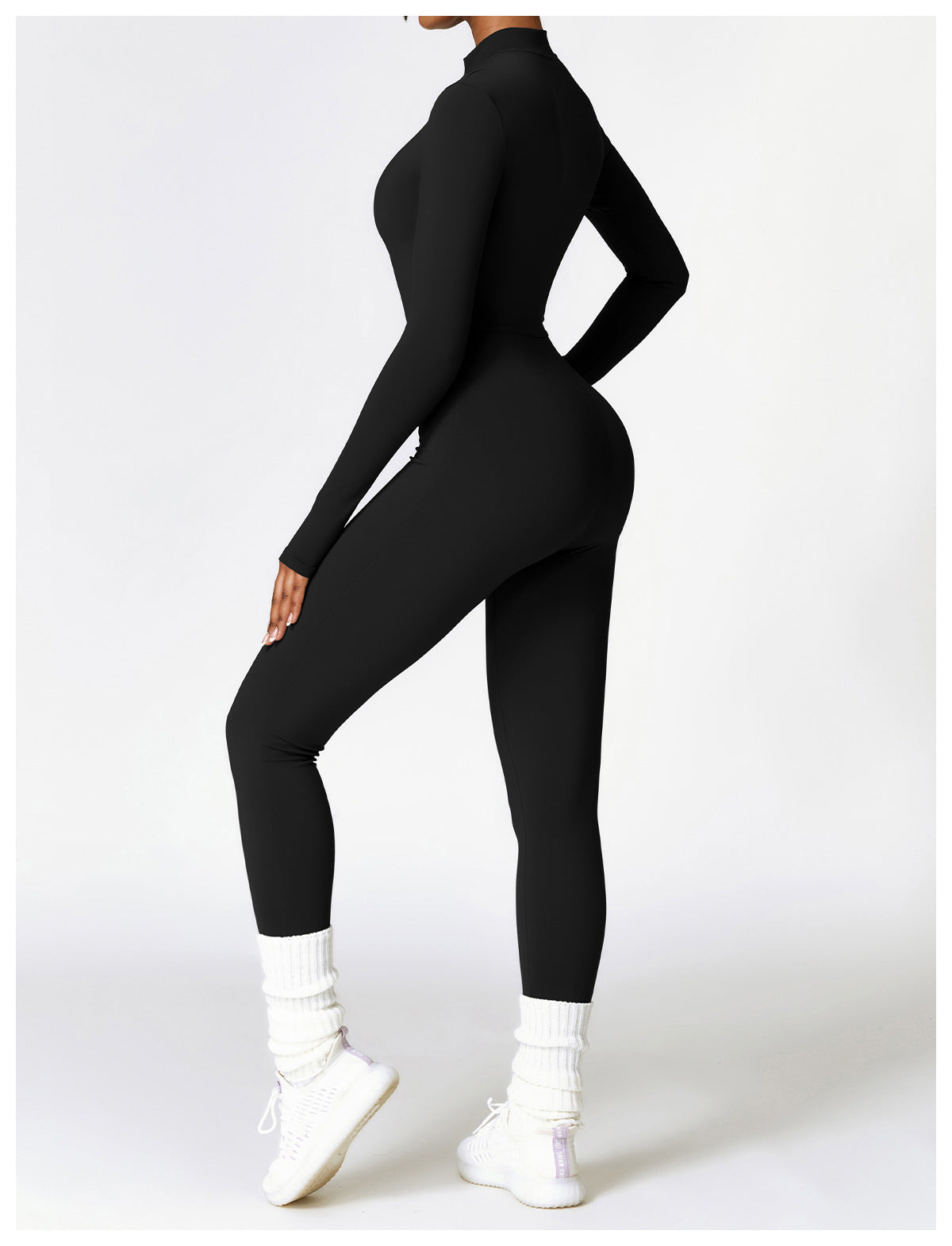 Autumn Winter Long Sleeve Zipper Full Body Jumpsuit