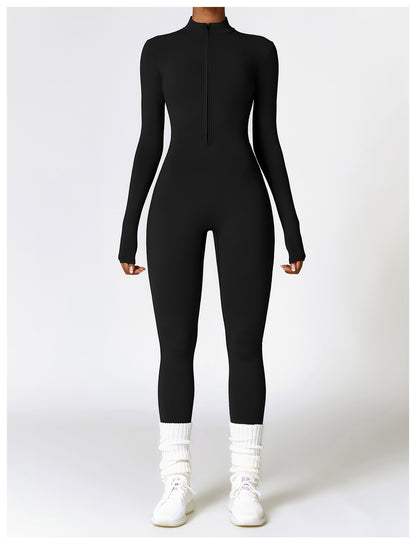 Autumn Winter Long Sleeve Zipper Full Body Jumpsuit