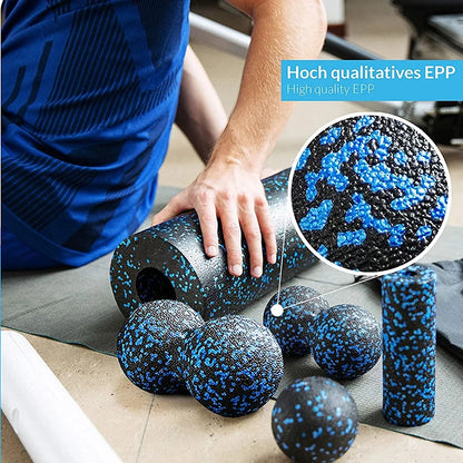 5Pcs Yoga Massage Foam Rollers & Fascia Balls