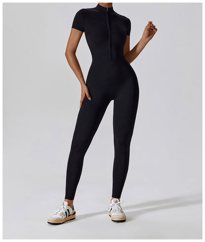 Women's Yoga Jumpsuit - One-Piece Zipper Bodysuit