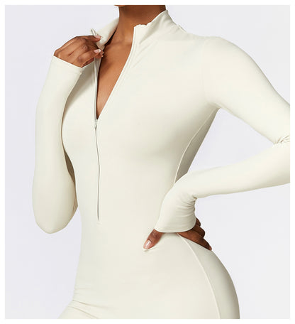 Autumn Winter Long Sleeve Zipper Full Body Jumpsuit